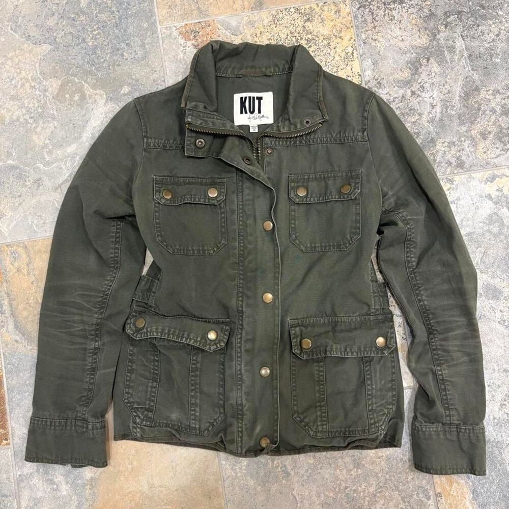 Kut-from-the-kloth Women's Green and Khaki Jacket